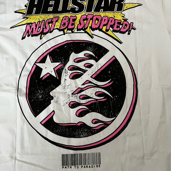 Hellstar Studios "Breaking News" White T-shirt Size: L - NWT - Picture 8 of 10